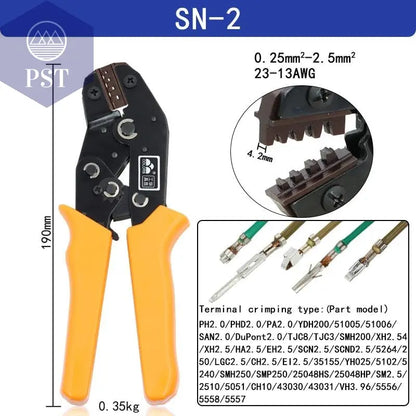 SN-48B SN-2 Wire Crimping Pliers 0.5-2.5mm2 20-13AWG for Box TAB 2.8 4.8 6.3 SM2.5 XH2.54 Terminals Sets Electrical Hand Tools       PST PS Tradings