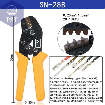 SN-48B SN-2 Wire Crimping Pliers 0.5-2.5mm2 20-13AWG for Box TAB 2.8 4.8 6.3 SM2.5 XH2.54 Terminals Sets Electrical Hand Tools       PST PS Tradings