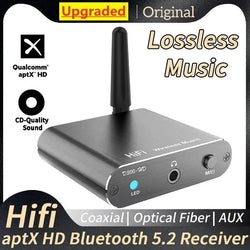 AptX-HD Bluetooth 5.2 Receiver HIFI Music Wireless Audio Adapter with 3.5mm Aux Toslink/Coaxial Output For Speaker Amplifer Car - PST PS Tradings