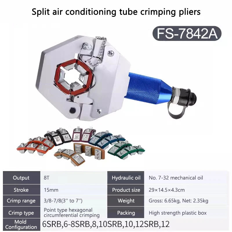 Crimping Plier Car Air-Conditioning Pipe Pressing Machine Manual Hydraulic Hose Repairing Air-Conditioning Pipe Crimping Tool