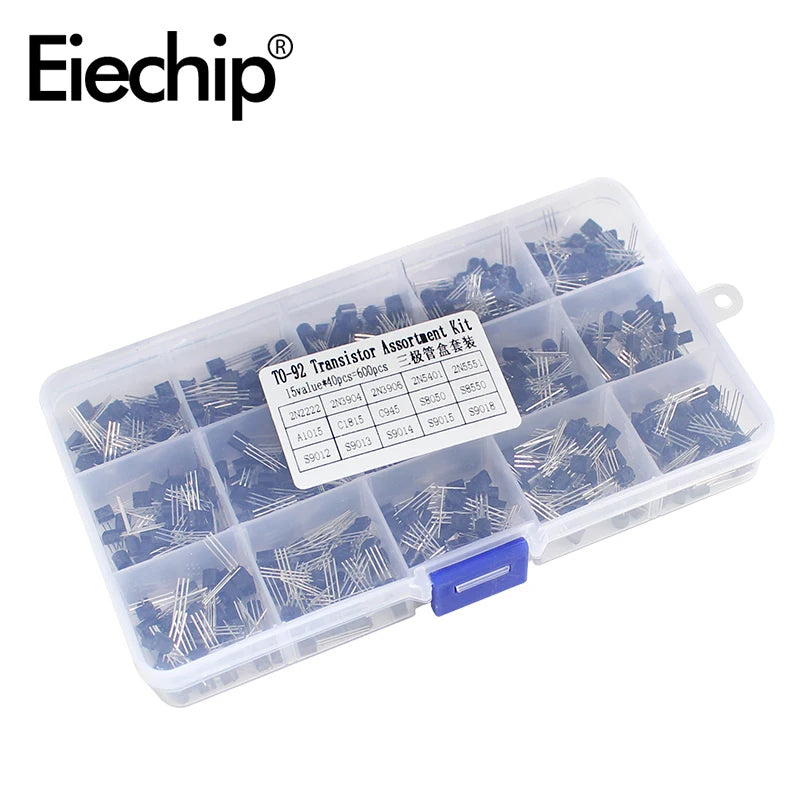 200-900PCS TO-92 Transistor Kit assortment box BC547 BC327 BC337 2N2222 3904 3906 C945 PNP/NPN transistors set electronics Kit