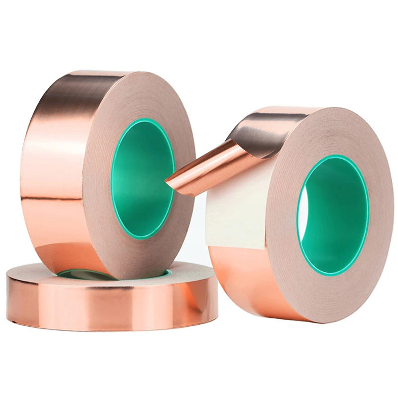 3~50mm *25M Double Sided Conduct Copper Foil Tape Mask Electromagnetic Shielding double side conductive copper foil tape - PST PS Tradings