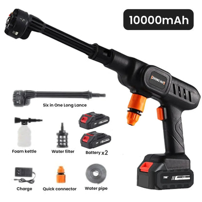 6-IN-1 Cordless High Pressure Car Washer Water Gun Home Garden Cleaning Washing Machine Gun Rechargeable Battery Pressure Washer - Property & Safety Tradings