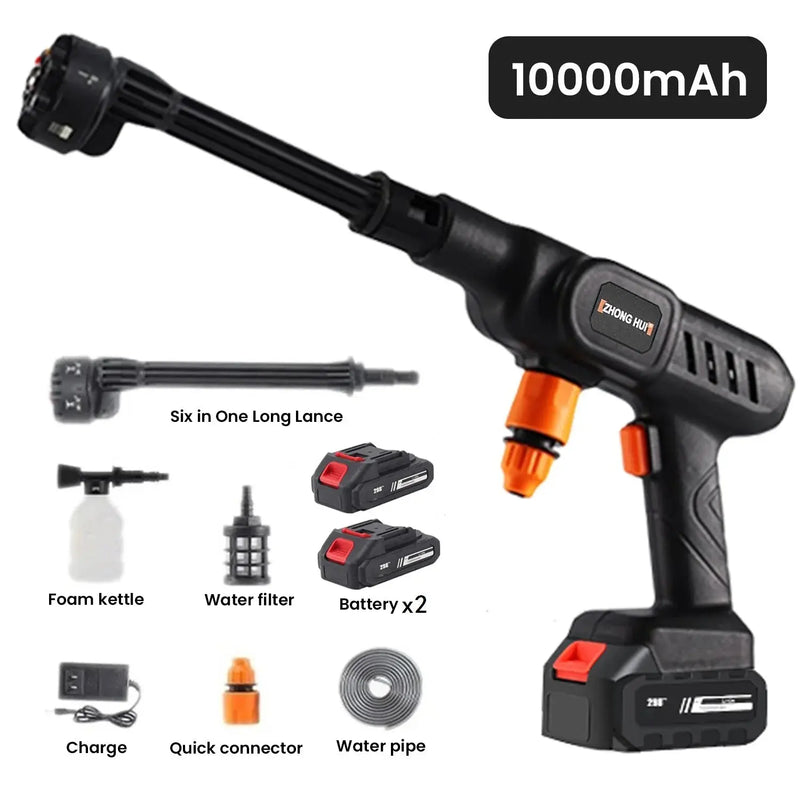 6-IN-1 Cordless High Pressure Car Washer Water Gun Home Garden Cleaning Washing Machine Gun Rechargeable Battery Pressure Washer - Property & Safety Tradings