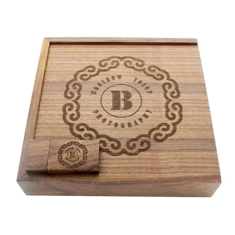 JASTER Maple Photo Album Wood USB+Box Memory Stick Pendrive 8GB 16GB 32GB 64GB 128GB Photography Gift Free LOGO (170*170*35 MM) - PST PS Tradings