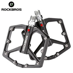 ROCKBROS MTB Cycling Ultralight Pedal Bike Bicycle Sealed DU Bearing Pedals Aluminum Alloy CRMO Non-slip Cleat Bike Part Pedals - Property & Safety Tradings