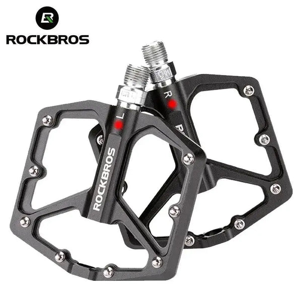 ROCKBROS MTB Cycling Ultralight Pedal Bike Bicycle Sealed DU Bearing Pedals Aluminum Alloy CRMO Non-slip Cleat Bike Part Pedals - Property & Safety Tradings