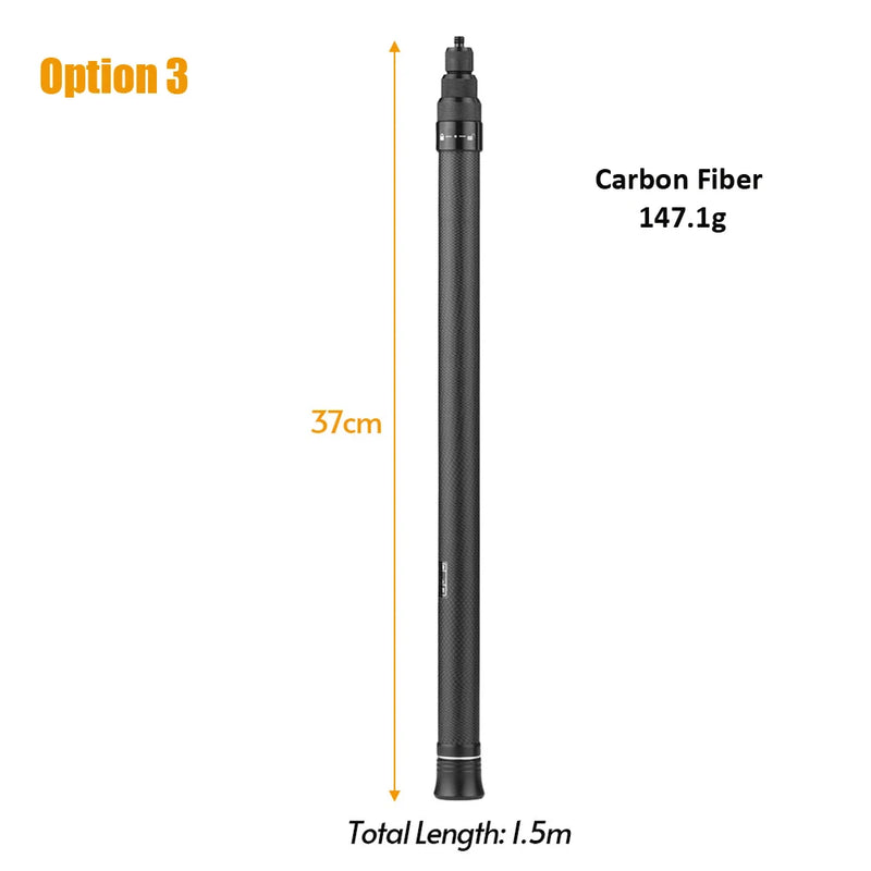 Invisible Selfie Stick For Insta360 X3 / ONE X2 GO 2 / ONE RS 70cm 1.2m Carbon Fiber Extension Rod Insta 360 ONE X 2 Accessory - PST PS Tradings