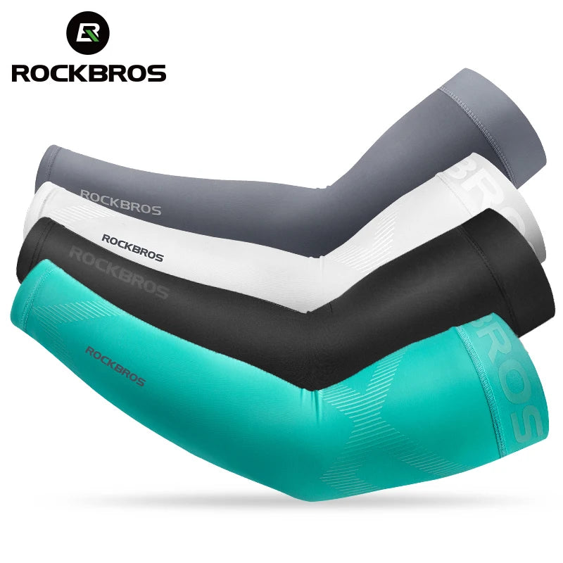 ROCKBROS Ice Fabric Running Camping Arm Warmers Basketball Sleeve Running Arm Sleeve Cycling Sleeves Summer Sports Safety Gear - PST PS Tradings