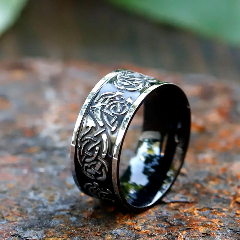 2023 NEW Wholesale 316L Stainless steel Odin Norse Viking Amulet dragon Men Ring Fashion Jewelry for Gift free shipping - PST PS Tradings