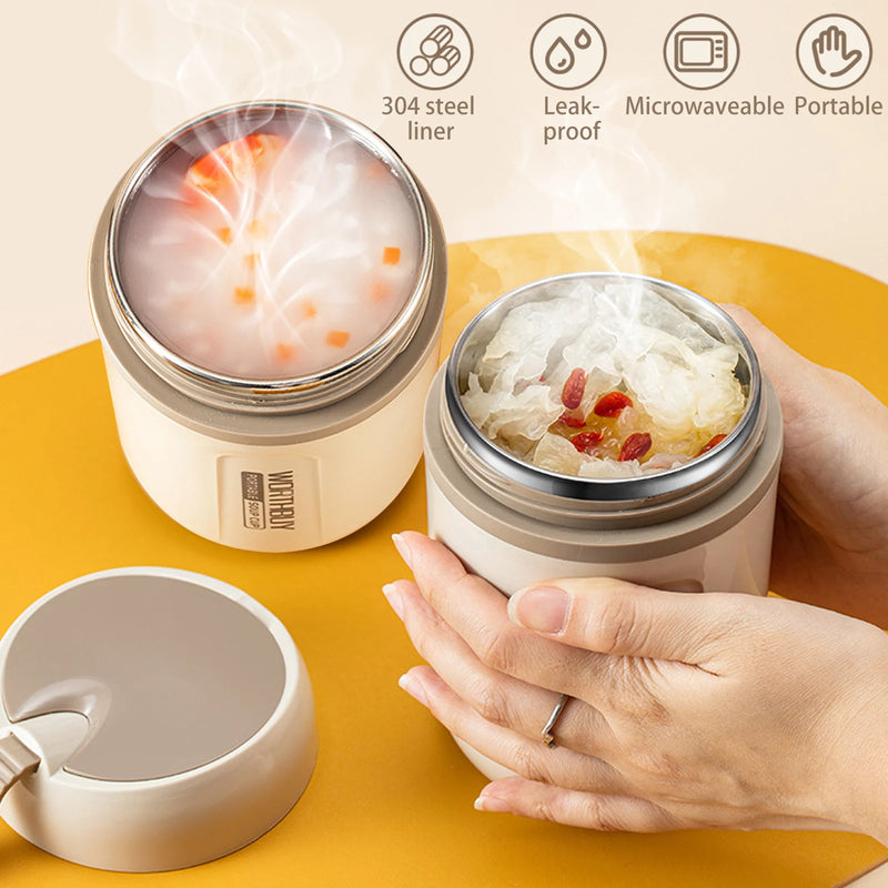 Portable Insulated Lunch Soup Cup Insulated Food Jar with Foldable Spoon Soup Jar Leakproof Hot Food Insulated Jar Food Containe - Property & Safety Tradings