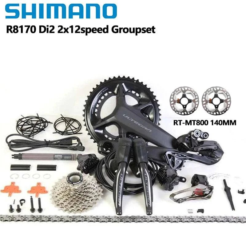 Shimano ULTEGRA Di2 R8170 2x12s Groupset Di2 R8100 Crankset 11-30T 11-34T Cassette FD RD R8150 Derailleur For Road Bike Groupset - Property & Safety Tradings