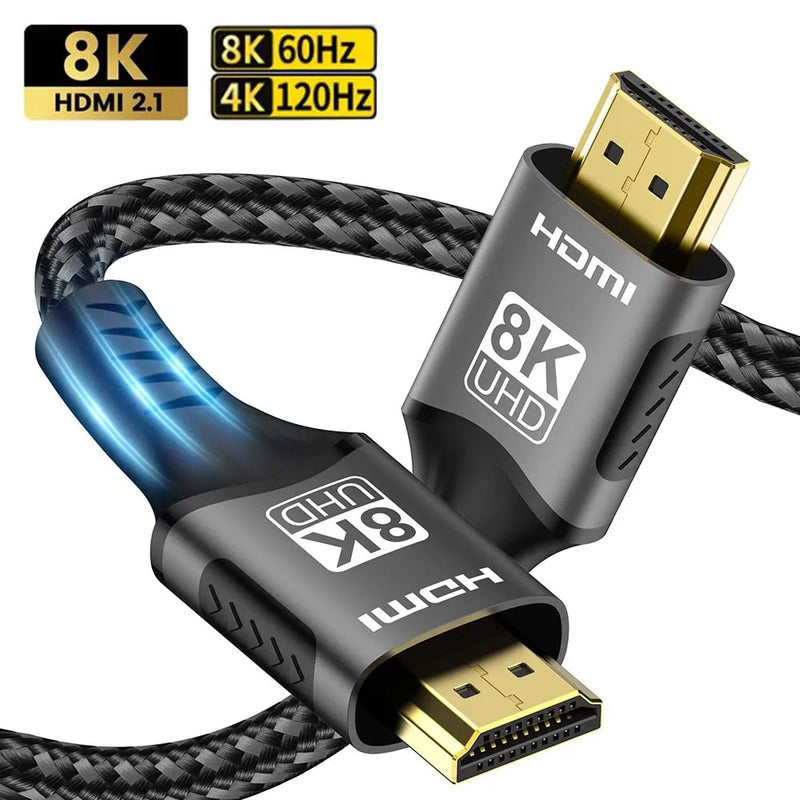 8K HDMI-kompatibles Kabel 4K@120Hz 8K@60Hz HDMI 2.1 Kabel 48Gbps Adapter für RTX 3080 eARC HDR Videokabel PC Laptop TV Box PS5