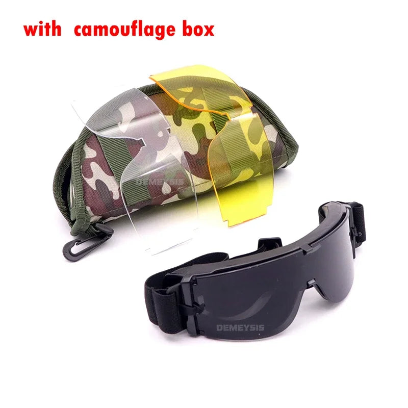 Tactical Glasses Airsoft Glasses Paintball Shooting eyewear Windproof  Tactical Goggles Anti-UV Protection Glasses - PST PS Tradings