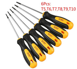 1Set Chrome vanadium steel Torx Screwdriver Set with Hole Magnetic T5-T30Screw Driver Set Kit for Telephone Repair Hand Tool Set