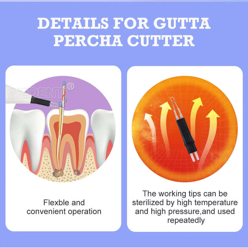 AZDENT Dental Endo Gutta Zahnaufhellung Mundhygiene Dentalgeräte Zahnfleischschneider Dental Cuttapercha mit 4 Spitzen