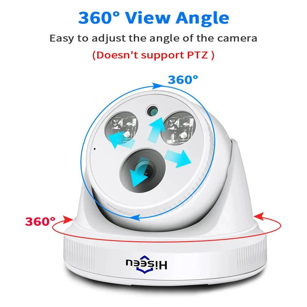 Hiseeu 5MP 3MP POE IP Security Surveillance Camera H.265+ Dome CCTV ONVIF Audio Record Motion Detection Indoor Home Roof - Property & Safety Tradings