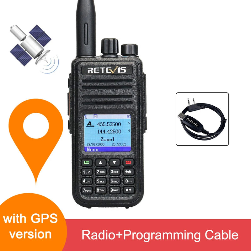 Retevis RT3S Walkie Talkie DMR Радио UHF VHF Цифровая любительская радиостанция 5 Вт Дальнего действия Любительские радиостанции Рации Профессиональный GPS