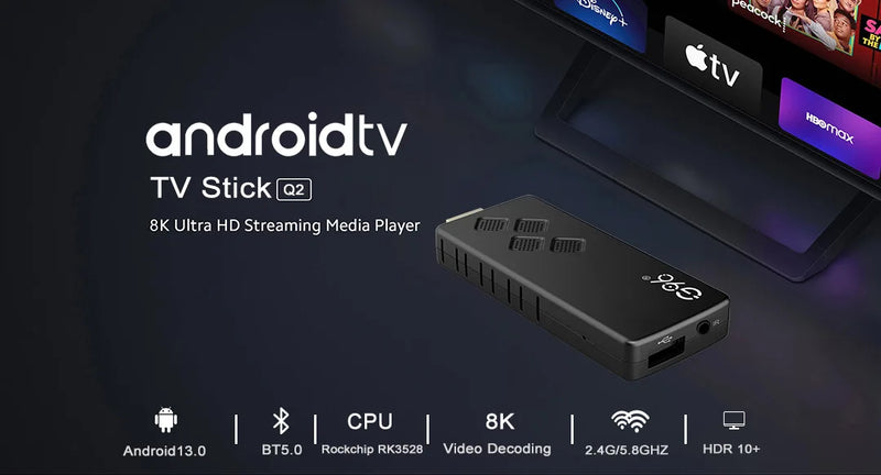 Q2 Smart TV Stick Android 13.0 AllwinnerH313 2GB RAM 16GB 4K H.265 2.4G&5.8G Wifi Smart TV Box 2GB 8GB Streaming Media Player - Property & Safety Tradings