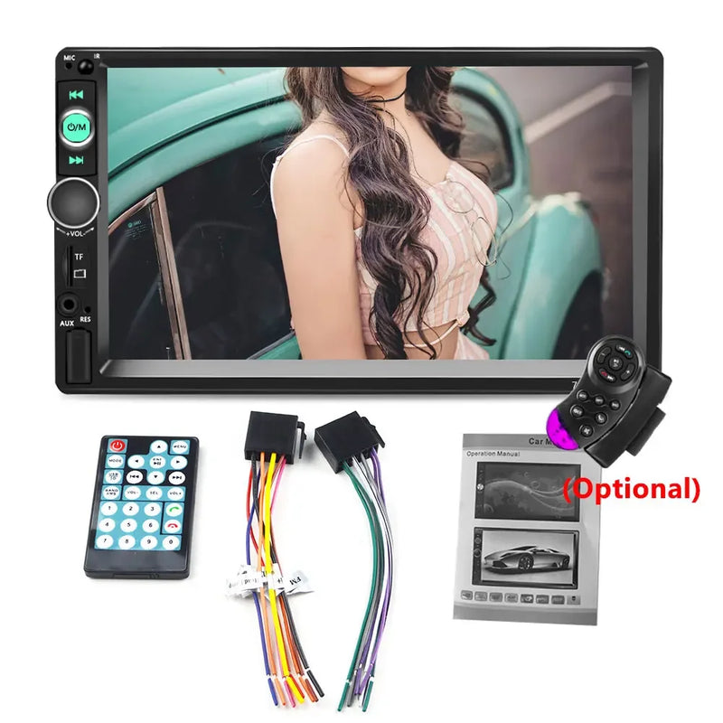 Podofo 2 Din Car Radio 7" Bluetooth Stereo 2din Video Multimedia Player Autoradio Touch Screen Auto Radio For Universal VW Kia - PST PS Tradings