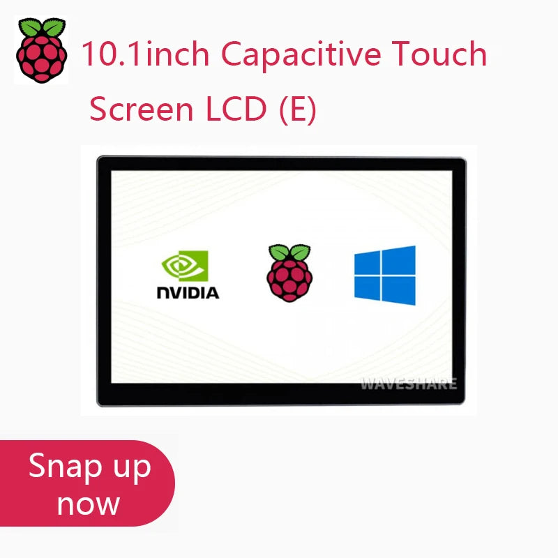 Waveshare 10,1 Zoll kapazitiver Touchscreen-LCD (E), 1024 x 600, HDMI, vollständig laminierter Bildschirm, unterstützt Raspberry Pi, Jetson Nano