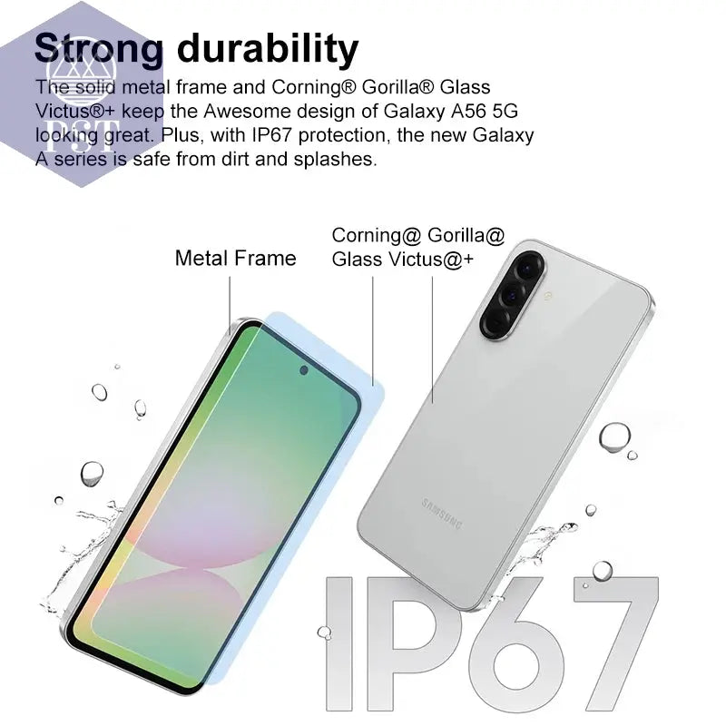 Samsung Galaxy A56 5G Smartphone 6,7 Zoll Super AMOLED Display 120Hz Bildwiederholrate 50MP Rückkamera 5000Mah Akku PST PS Tradings  PST PS Tradings  PST PS Tradings