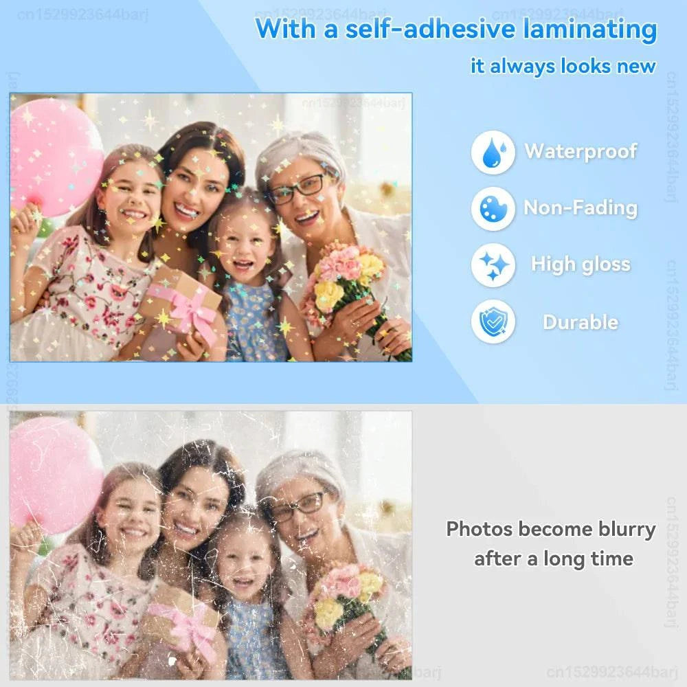 30/50 Sheets Cold Laminating Film Self-Adhesive A4 Transparent Holographic Overlay Lamination Film Waterproof Sticker Paper film - PST PS Tradings