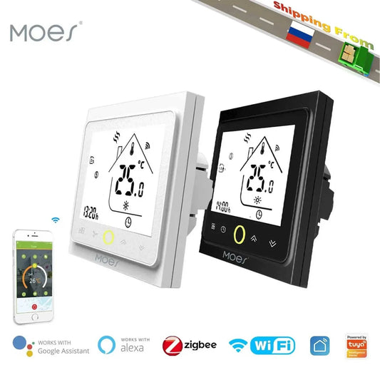 MOES WiFi Water/Electric Floor Heating Thermostat Gas Boiler Temperature Controller Smart Alexa tuya Google Voice zigbee Control - Property & Safety Tradings