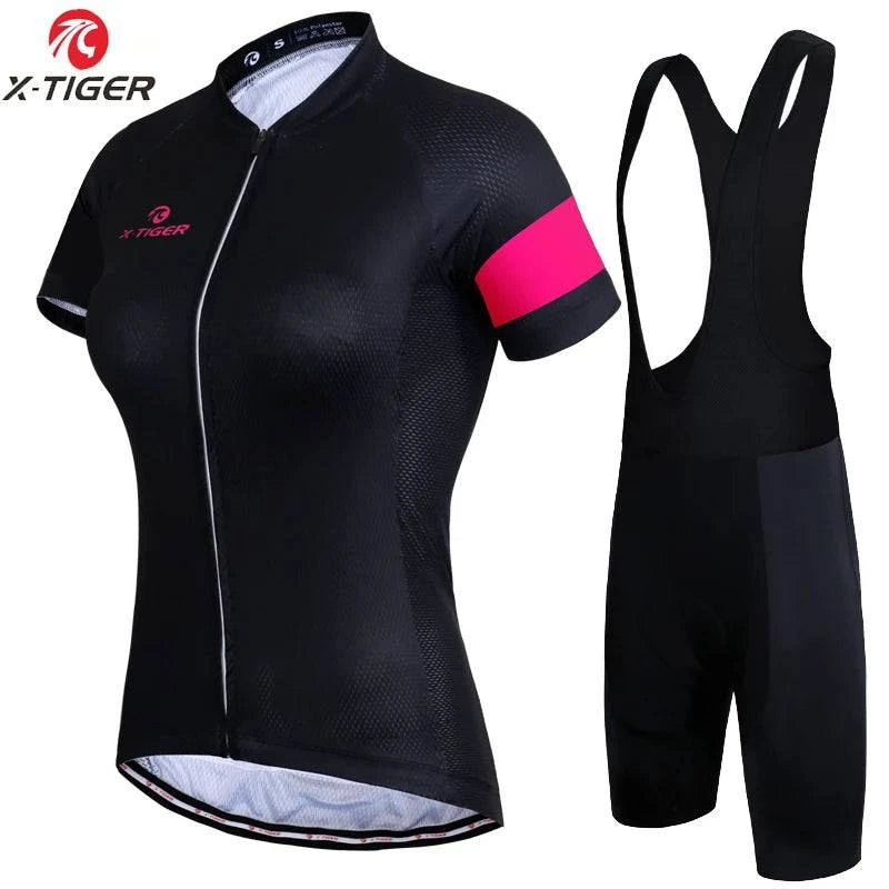 X-Tiger Women's Cycling Jersey Set Summer Anti-UV Cycling Bicycle Clothing Quick-Dry Mountain Female Bike Clothes Cycling Set - Property & Safety Tradings