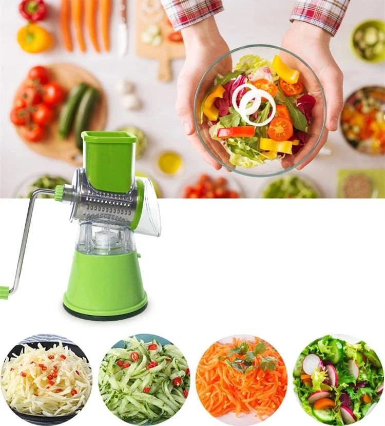 LMETJMA Rotary Spiralizer Vegetables Slicer Cheese Vegetable Grater Shredder Zucchini Noodle Maker Spaghetti Spiralizer KC0089 - Property & Safety Tradings