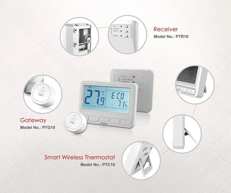 POER Wireless Wifi heating thermostat smart Thermoregulator digital temperature controller for gas boiler warm floor with Alexa - Property & Safety Tradings