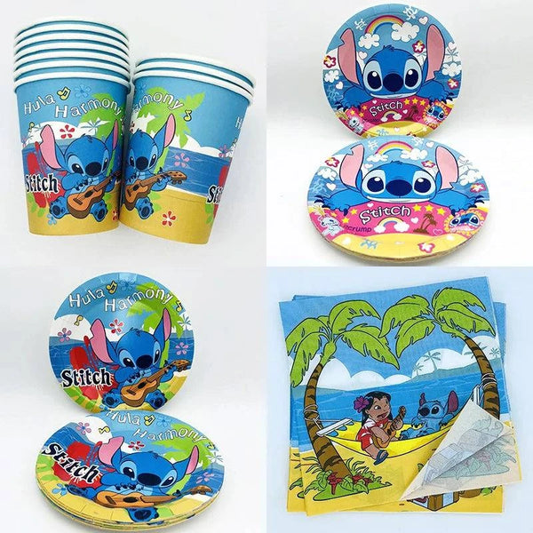 Stitch Decoration Birthday Lilo and Stitch Balloons Noise Maker Disposable Tableware Tablecloth Cups Plates Napkins Party Kit - PST PS Tradings