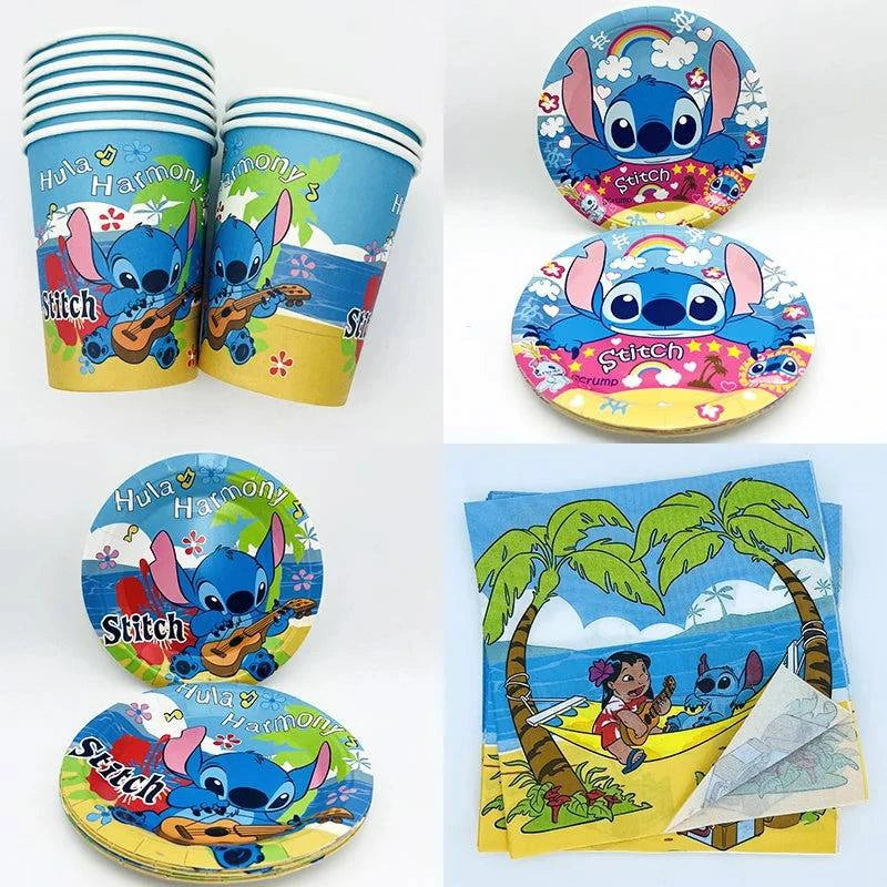 Stitch Decoration Birthday Lilo and Stitch Balloons Noise Maker Disposable Tableware Tablecloth Cups Plates Napkins Party Kit - PST PS Tradings