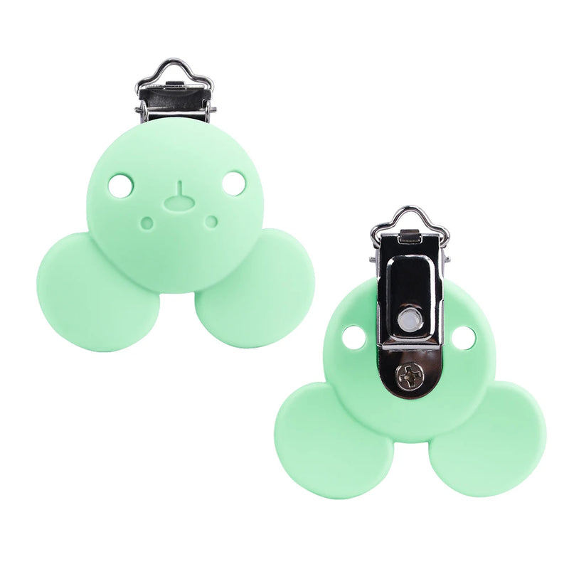 2PCS Lofca Silicone Clips Round Shaped Baby Pacifier Round Clips BPA Free DIY Pacifier for Chain Nursing Teething - PST PS Tradings