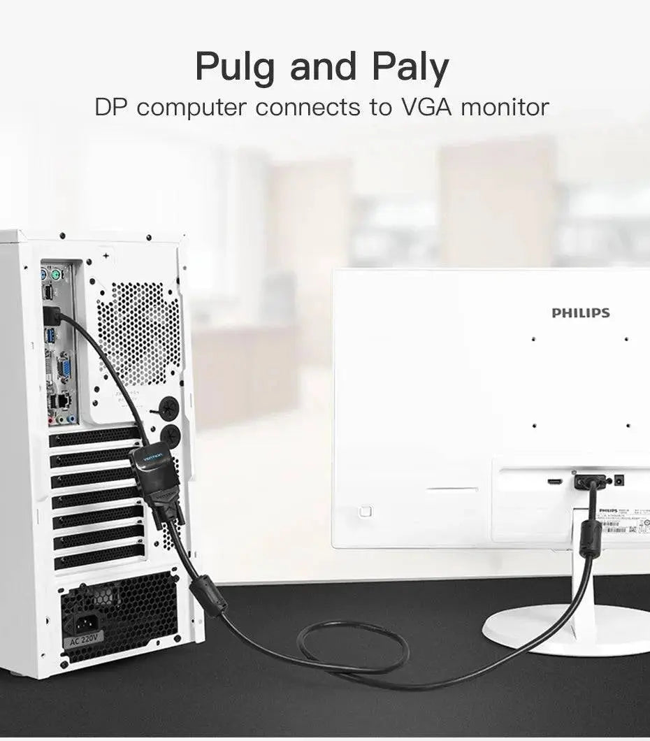 Vention Displayport to VGA Adapter 1080P Display Port Male to VGA Female Audio Converter for Projector HDTV DVDMonitor DP to VGA - Property & Safety Tradings