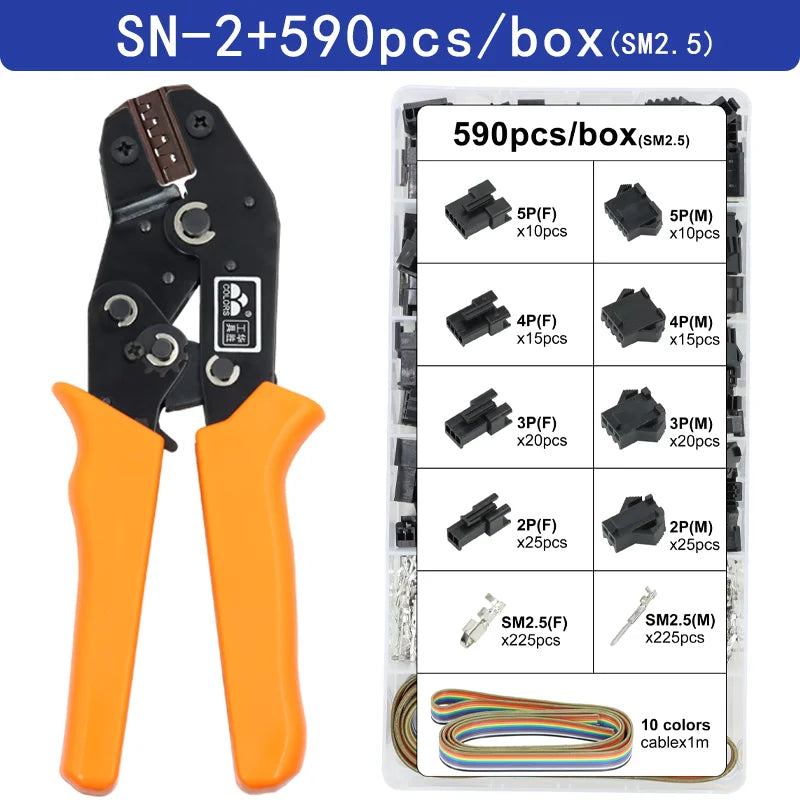 SN-48B SN-2 Wire Crimping Pliers 0.5-2.5mm2 20-13AWG for Box TAB 2.8 4.8 6.3 SM2.5 XH2.54 Terminals Sets Electrical Hand Tools