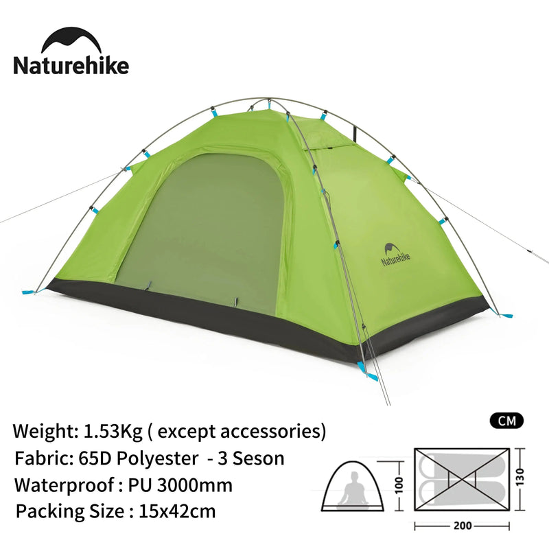 Naturehike 2024 New Camping Tent Large Space Mosquito-repellent Beach Tents Ultralight Quick Set 2 Person Outdoor Hiking Tent - Property & Safety Tradings