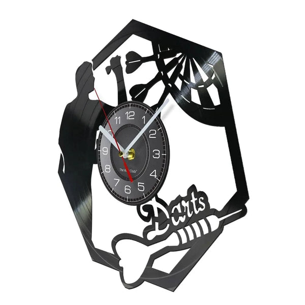 Darts Wall Art Man Cave Game Room Decoration Modern Wall Clock Dart Board Pub Bar Darts Game Night Club Vinyl Record Wall Clock - Property & Safety Tradings