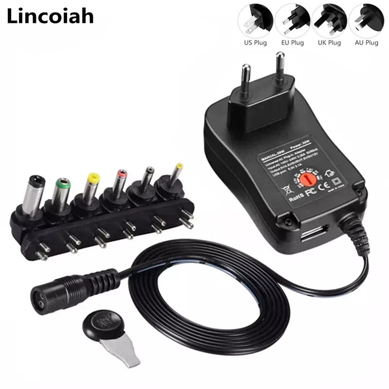 3V 4.5V 5V 6V 7.5V 9V 12V 2A 2.5A AC/DC Adapter Adjustable Power Supply Universal Adaptor Charger for LED Light Bulb Strip CCTV - PST PS Tradings