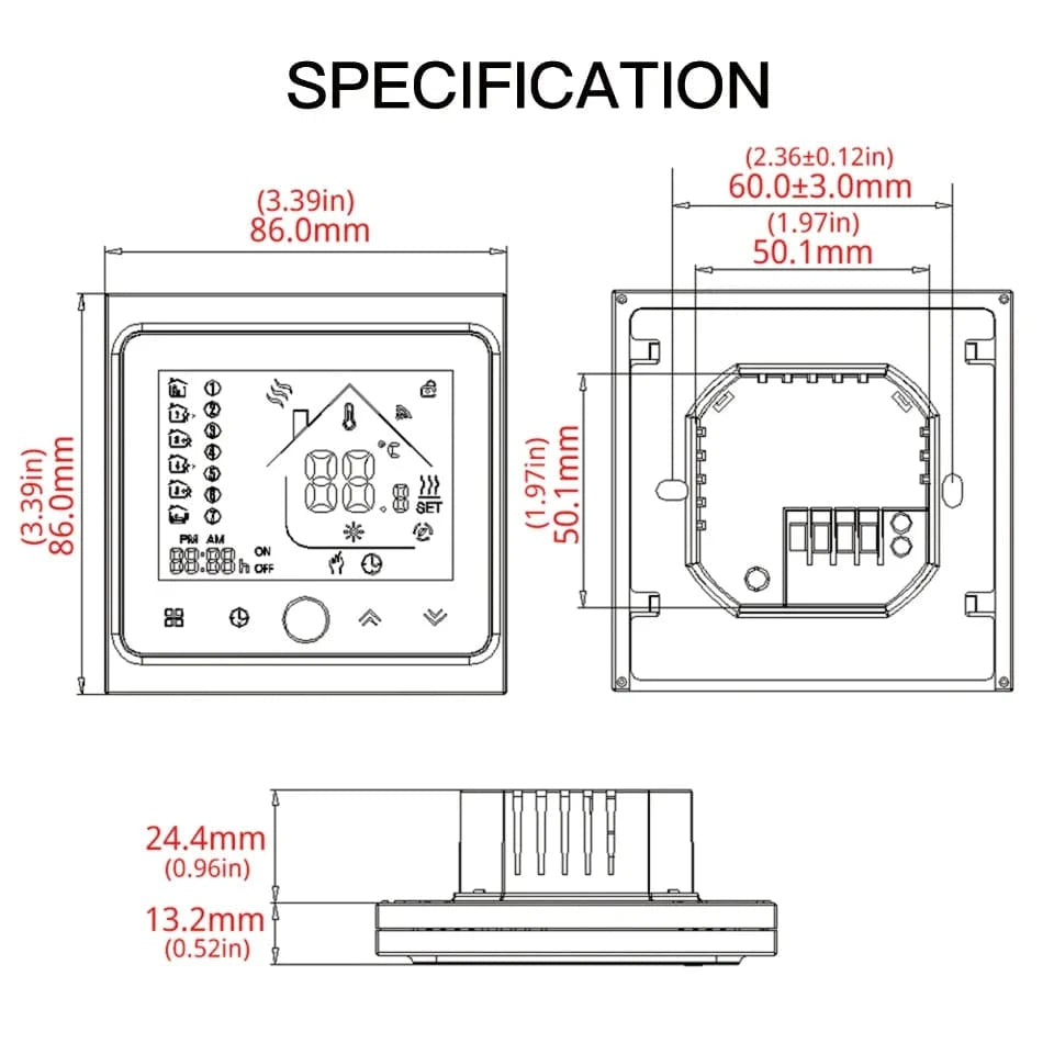 MOES WiFi Water/Electric Floor Heating Thermostat Gas Boiler Temperature Controller Smart Alexa tuya Google Voice zigbee Control - Property & Safety Tradings