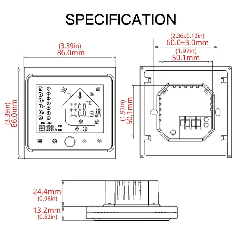 MOES WiFi Water/Electric Floor Heating Thermostat Gas Boiler Temperature Controller Smart Alexa tuya Google Voice zigbee Control - Property & Safety Tradings