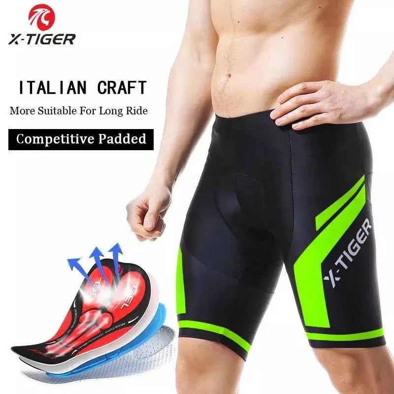 X-TIGER Men Cycling Shorts MTB Shockproof Bike Shorts Summer Breathable Bicycle Shorts With Coolmax 5D Gel Padded Bib Tights - PST PS Tradings