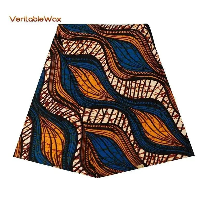 African Wax Prints Fabric New veritablewax 2022 Ankara Bazin High Quality 6 Yards African Fabric For Party Dress A-8 - Property & Safety Tradings