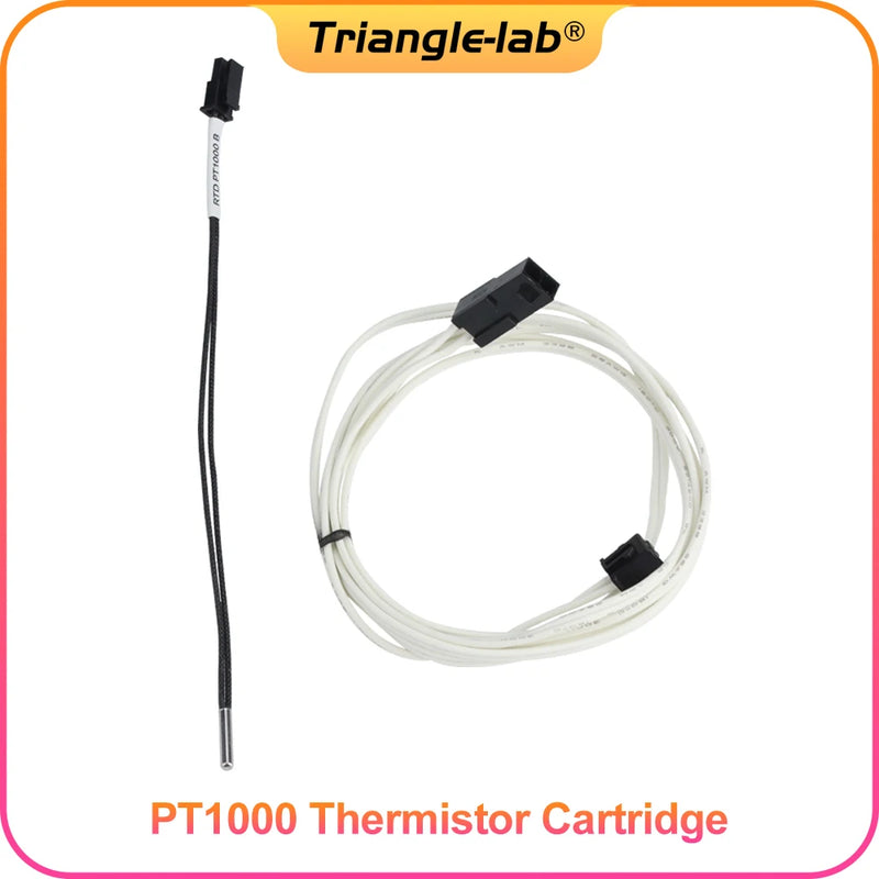 Trianglelab PT1000 Thermistor Cartridge for 3D printer Volcano/ v6 heater block UPTO 450C PEEK PEI PT100 printing