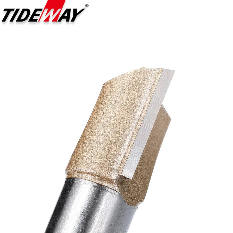 Tideway Straight Router Bits 1/2 1/4 Shank Double Flute Plunge Milling Cutter Carbide Tipped Woodworking Trimming Slotting Tool