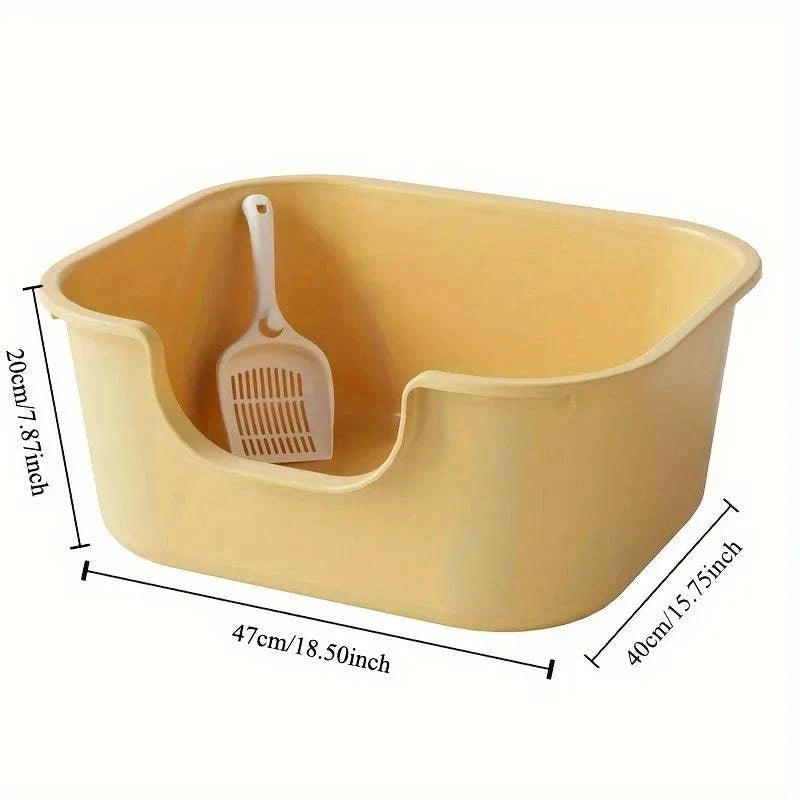 Cat Litter Box with Large Splash Proof Open Design and Free Shovel Suitable for Those Weighing Less Than 30 Pounds - PST PS Tradings