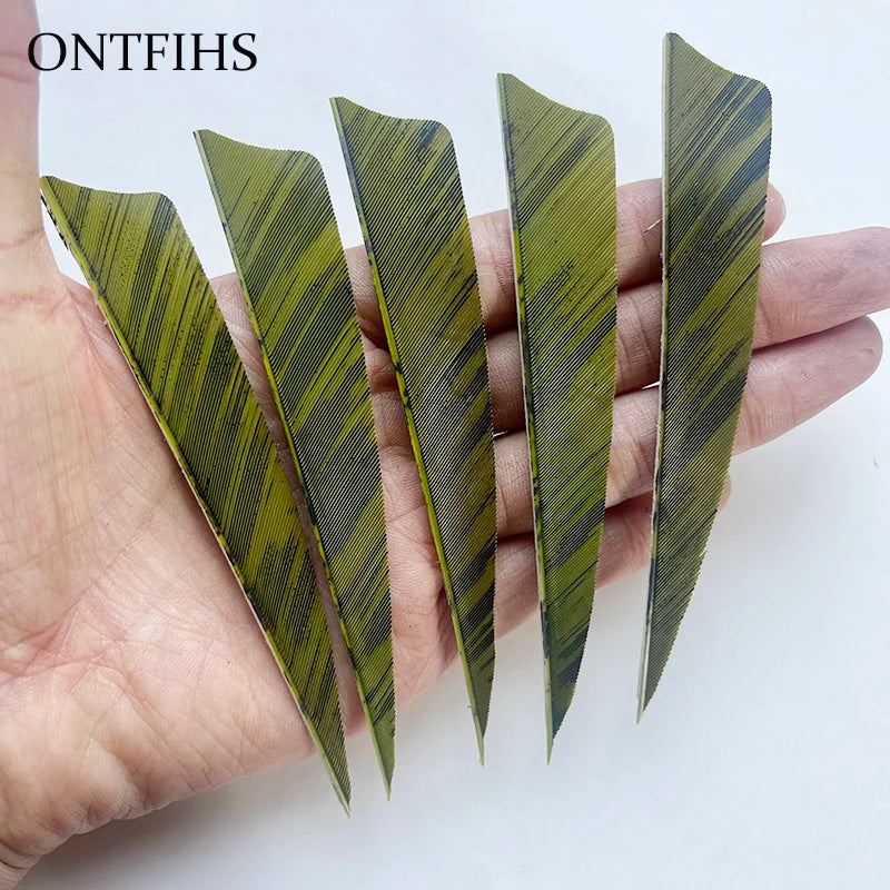 25 Pcs 4 Inch Hunting Arrow Feather Shield Cut Archery Real Turkey Cut Fetches Feathers for Arrows DIY - Property & Safety Tradings