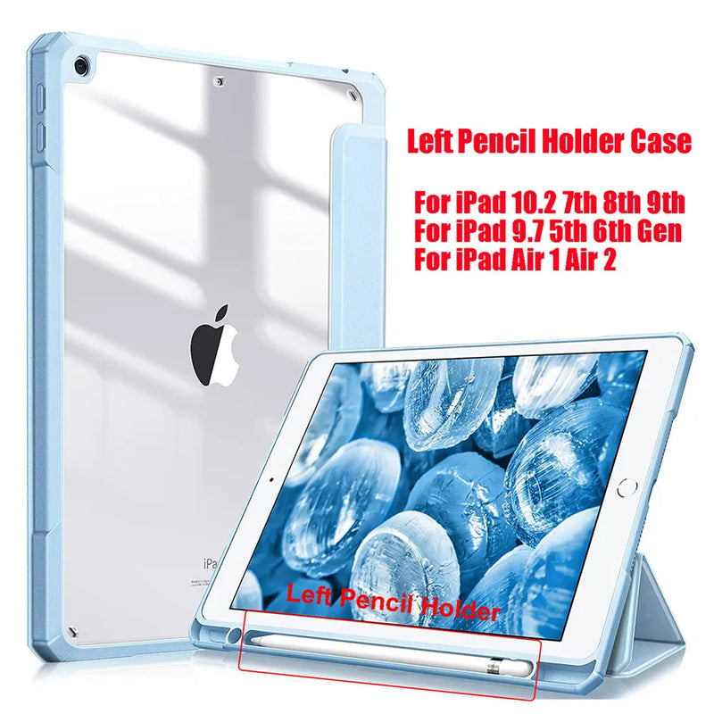 For iPad Case 10.2 9th 8th 7th 10 10th Generation Pro 11 13 2024 12.9 2022 Cover Pencil Holder Funda For iPad Air 5 4 10.9 Cases - PST PS Tradings