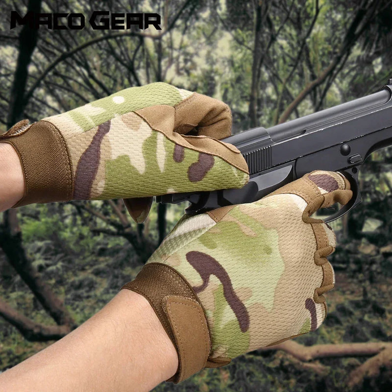 Outdoor Tactical Gloves Bicycle Airsoft Hiking Climbing Shooting Paintball Working Camo Sport Full Finger Glove Outdoor Gear - PST PS Tradings