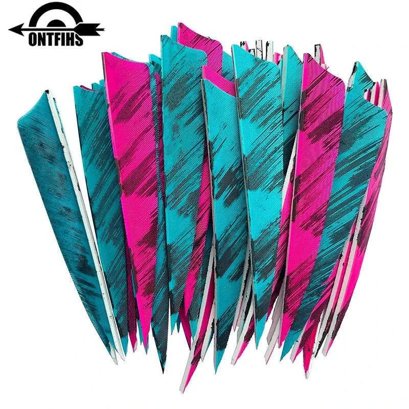 25 Pcs 4 Inch Hunting Arrow Feather Shield Cut Archery Real Turkey Cut Fetches Feathers for Arrows DIY - Property & Safety Tradings